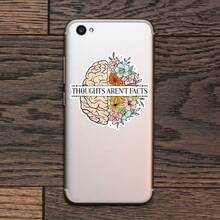 1 Stück "Gedanken sind keine Fakten" Aufkleber, Laptop Aufkleber mit Gehirn für psychische Gesundheit, Blumen Gehirn Vinyl, positive Erinnerung Geschenk, wasserfester Ablösbarer Aufkleber für Wasserflasche, CBT Zitat Aufkleber für Trinkflasche, Therapie Notizbuch Vinyl, perfektes Geschenk für psychische Gesundheit, süßer Blumen Gehirn Auto Aufkleber - S1908 - Übersicht 6