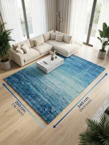 1pc Blue Ocean Style Carpet, Golden Rhombus Velvet (850g/Sqm) Vintage Bohemian Decorative Carpet, Suitable For Living Room, Entrance And Hallway - Multicolor - View 19