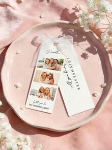 1/3 Sets Customized Photo & Text Bridesmaid Proposal Cards, Photo Booth Bridesmaid Proposal Cards, "Will You Be My Bridesmaid?" Funny Maid Of Honor Proposal Cards, Bridesmaid/Groomsman Cards - Multicolor - View 5