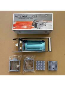 Stainless Steel French Fry Cutter | Professional Vegetable Slicer Dicer With Safety Blade Guard | Heavy Duty Manual Food Chopper For Potatoes, Carrots, Cucumbers And Onions | Durable Household And Restaurant Kitchen Tool | Vegetable Slicer Dicer - Multicolor - View 8