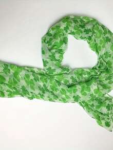 1条圣帕特里克节爱尔兰三叶草围巾，节日礼物，圣帕特里克节围巾，女士头巾，女士围巾 - 綠色 - 查看 4