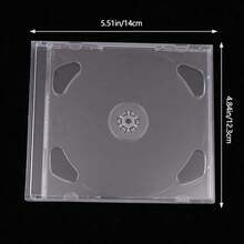 Caja de DVD de doble disco de plástico transparente, caja de paquete de almacenamiento de CD portátil, caja de DVD duradera, caja de almacenamiento de disco de DVD de CD grueso X5LL - 1 pieza - Ver 2