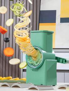 1个多功能蔬菜切丝器。多功能吸盘式蔬菜切丝器。三种功能：切片、切丝、刨丝。切丝器、刨丝器、手动蔬菜切丝器。蔬菜切丝器、刨丝器、切丝器、厨房土豆切片切丝器、蔬菜切割工具。 - 彩色 - 查看 6