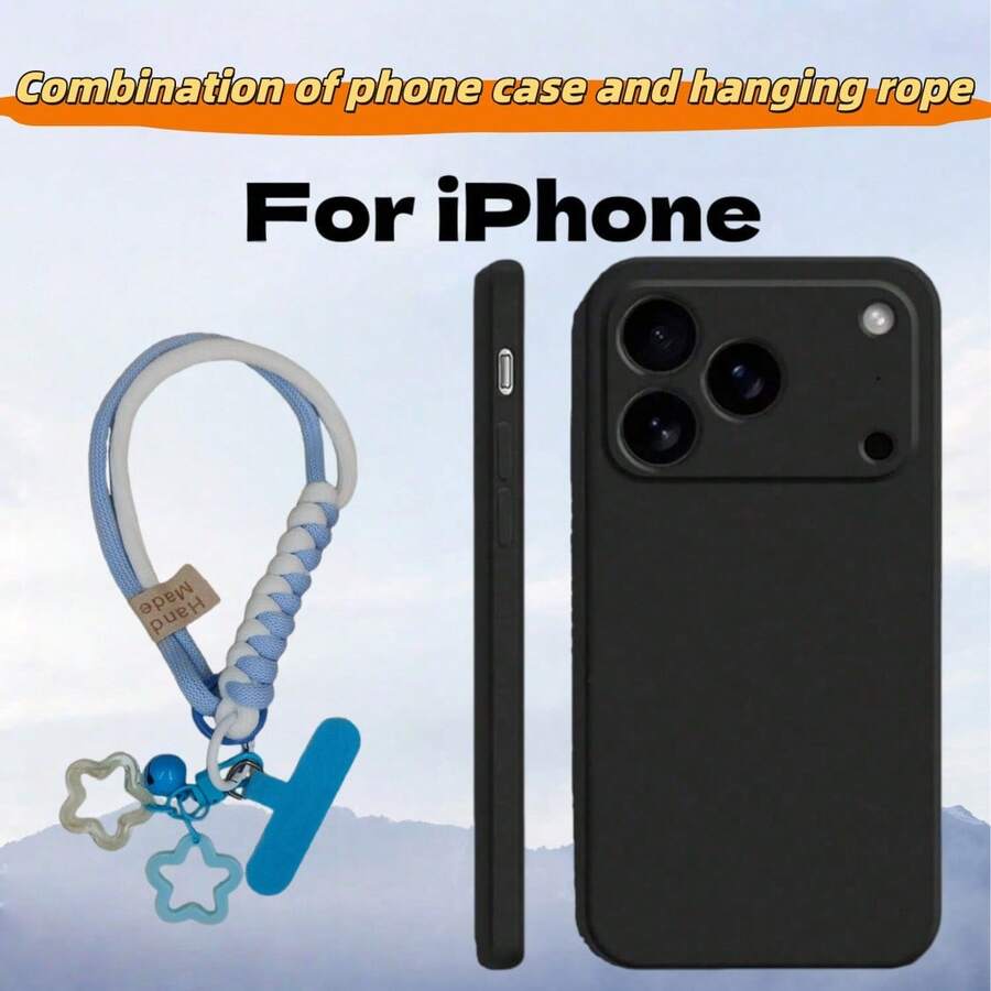 黑色手机壳和手机挂绳各一个，硅胶材质，提供全方位保护，兼容 17、17 Air、17 Pro、17 Pro Max、13、11、16 Pro Max、15、14 Plus、12 Mini、XS Max、7、8 Plus。 - 黑色 - 查看 1