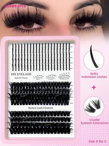 Fairy Spiky Eyelash Cluster Soft Individual False Lashes Reusable Eyelash Extensions Beginner Friendly For Daily Wear Party Wedding Date - Multicolor - View 1