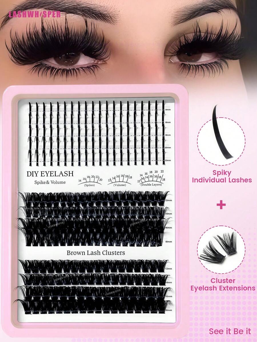 Fairy Spiky Eyelash Cluster Soft Individual False Lashes Reusable Eyelash Extensions Beginner Friendly For Daily Wear Party Wedding Date - Multicolor - View 1