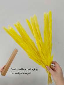 MEHELANY 15pcs/Box - 7 Inch - Artificial Yellow Reed - Boho Style Home Decor Fake Reed, Farmhouse Floral Arrangement, Suitable For Modern Living Room, Home, Wedding, Bouquet, Wreath, Venue Decor, Autumn Decoration, Back To School, Room Decor, Stationery, Artificial Plant - Yellow - View 3