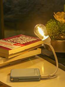 1个USB迷你钨丝灯泡氛围灯，USB供电，护眼迷你USB夜灯，婴儿和儿童卧室床头氛围灯，便携式迷你钨丝灯泡造型夜灯，暖光护眼阅读辅助灯，青少年桌面阅读灯 - 黃光 - 查看 1