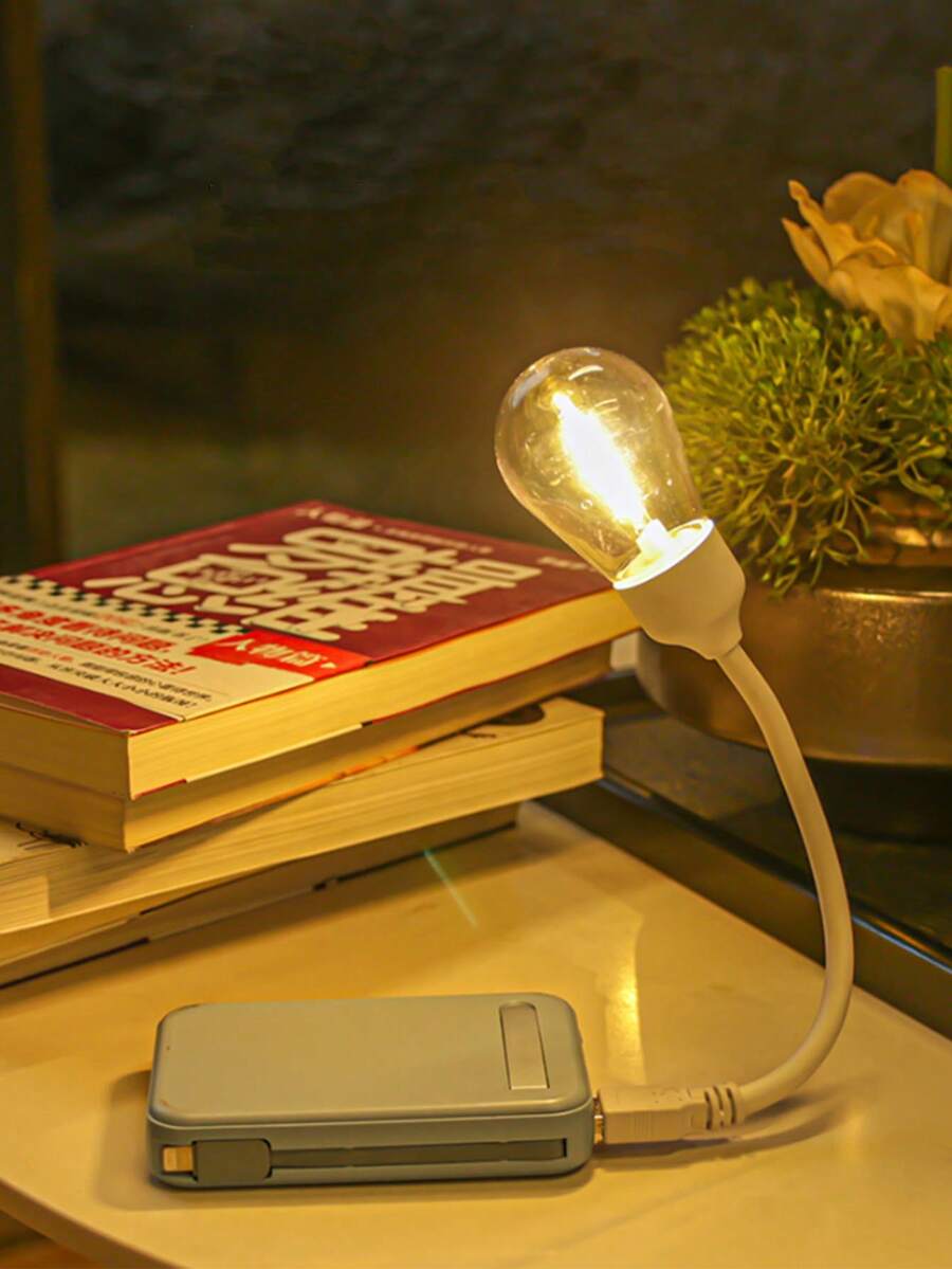 1个USB迷你钨丝灯泡氛围灯，USB供电，护眼迷你USB夜灯，婴儿和儿童卧室床头氛围灯，便携式迷你钨丝灯泡造型夜灯，暖光护眼阅读辅助灯，青少年桌面阅读灯 - 黃光 - 查看 1