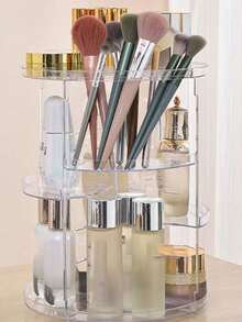 1个360°旋转化妆刷架及化妆品收纳架，桌面梳妆台储物架 - 彩色 - 查看 6