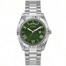 Guess 男士石英表，石英机芯，不锈钢表带和表壳，防水设计，适合日常佩戴及其他场合，男士腕表礼品 - 綠色 - 查看 2