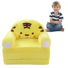 zxSofa para Niños Lindo sofa Pble de Dibuos dos para Niños Pequeños para Tomar una Siesta Leer ugar Cama Suave y Transpirable para Niños Pequeños consofa cama - Amarillo - Ver 4