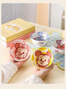 Disney 迪士尼卡通陶瓷釉面餐具，高品质家用耐热饭碗 - 彩色 - 查看 2