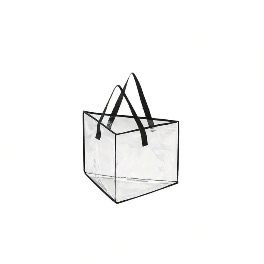 1PC/2PCS Transparent Clothes Storage Bags Large Capacity Triangle Shape Foldable Moving Bags - Clear - View 1
