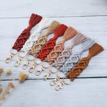 1pc Rope Woven Cute Key Chain Pendant, Versatile Accessory For Bags, Clothing Gift Souvenir School Car Accessories Goth Y2k - Multicolor - View 3