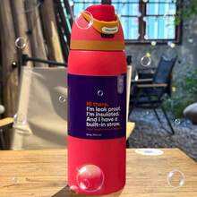 OwaIaCoral Pink-  Double Drinking Outdoor Picnic Ice Cow Cup, 320Z / 945ml Double Vacuum Household Outdoor Sports Water Bottle, Stainless Steel Insulated Ice Water Cup With Straw, 100% Leak-Proof Outdoor Bicycle Water Bottle, Suitable For Outdoor Sports, Cycling, Office, Home, Car, Camping And Trips{Beach/Camping Essential Accessories} - Màu Hồng  San hô - Xem 3