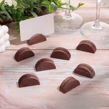 10pcs/6pcs Wooden Table Number Holders, Semi-Circular Base Card Holders, Reusable Menu Markers And Memo/Photo Clips, Suitable For Weddings, Restaurants, Banquets And Birthday Parties - Multicolor - View 6