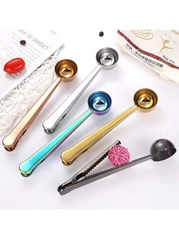 1 Pc Small Pet Food Scoop With Clip - Stainless Steel Tiny Measuring Spoon For Hamster, Guinea Pig, Bird Food - Precise Portion Control To Prevent Overfeeding