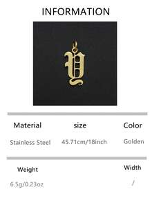 1pc Old English Initial Necklace Personalized 26 Letter A-Z Name Pendant Necklace For Women Stainless Steel Jewelry Birthday Gifts - Gothic Necklace - View 27