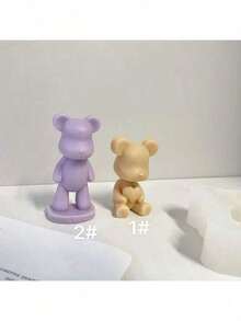 Bear Shaped Wax Candle DIY Handmade Fragrance Plaster Multifunctional Silicone Mold - White - View 5