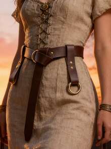 3pcs Set Ski & Hiking Waist Belt And Cup Holder, Suitable For Renaissance & Medieval Style Women, Can Be Used For Renaissance Fair Cosplay, Vintage Clothing Accessories - Multicolor - View 1