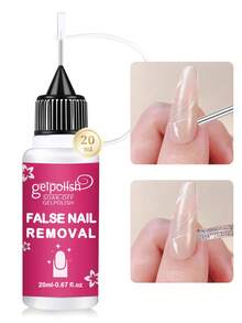 3PCS 20ml Pinpoint Nail Glue Remover For Press On, Multi-Functional Remover For Nails Tips, Gentle Glue Remover For Gel X Nails, Non-Acetone Nail Polish Remover - شفاف - مشاهدة 7