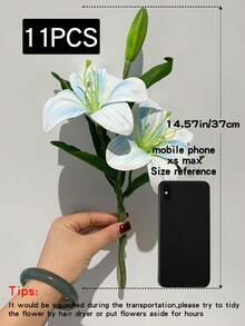 1/2 Stück künstliche Lilien Blume, Deko Blume für Schlafzimmer, Wohnzimmer, Kommode, Hochzeit, Braut Kulisse, Strauß, Anstecker, Bogen, Party, Geschenk, Weihnachten, Halloween - Verschiedenfarbig - Übersicht 21