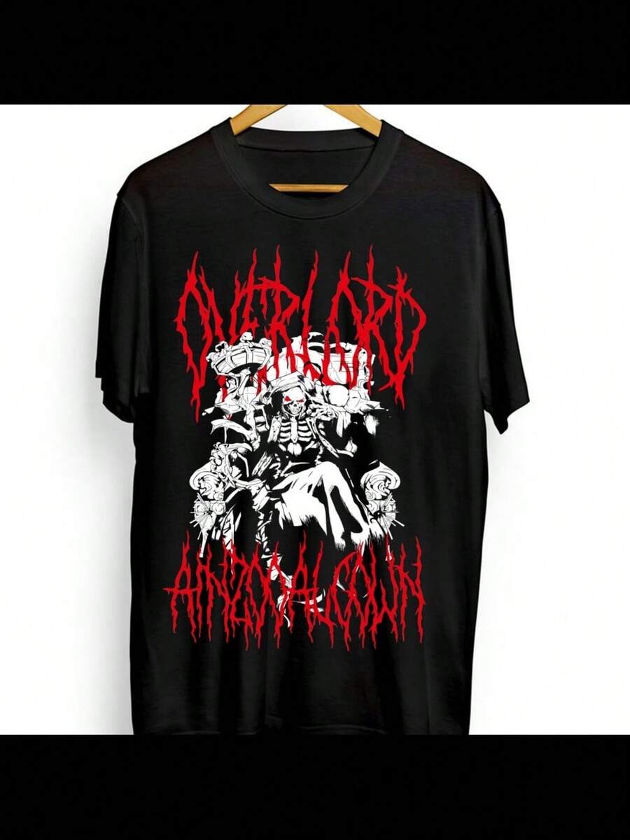 Overlord New Unisex T-Shirt Overlord Ainz Ooal Gown Anime Manga Graphic Tee - 黑色 - 查看 1