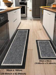 1 tấm thảm in họa tiết màu xám, thảm nhà bếp thấm nước và dầu chống trượt, thảm chùi chân lối vào, thảm thấm hút đế cao su và silica gel phong cách tối giản, thích hợp cho nhà bếp, phòng tắm, phòng giặt, hành lang - Màu Xám nhạt - Xem 5