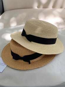 1顶波西米亚风编织爵士帽，适合度假和日常佩戴 - 彩色 - 查看 2