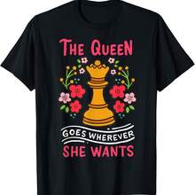Camiseta de regalo de jugador de ajedrez de Chesen Chessboxing Queen - Negro 7 - Ver 1