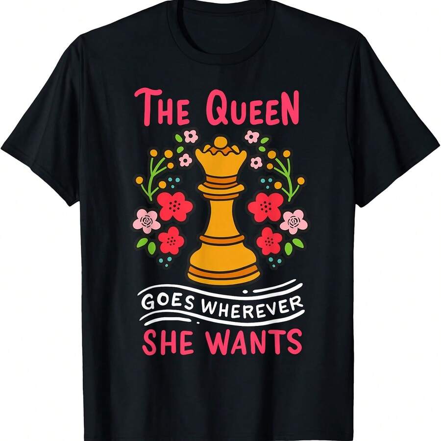 Camiseta de regalo de jugador de ajedrez de Chesen Chessboxing Queen - Negro 7 - Ver 1