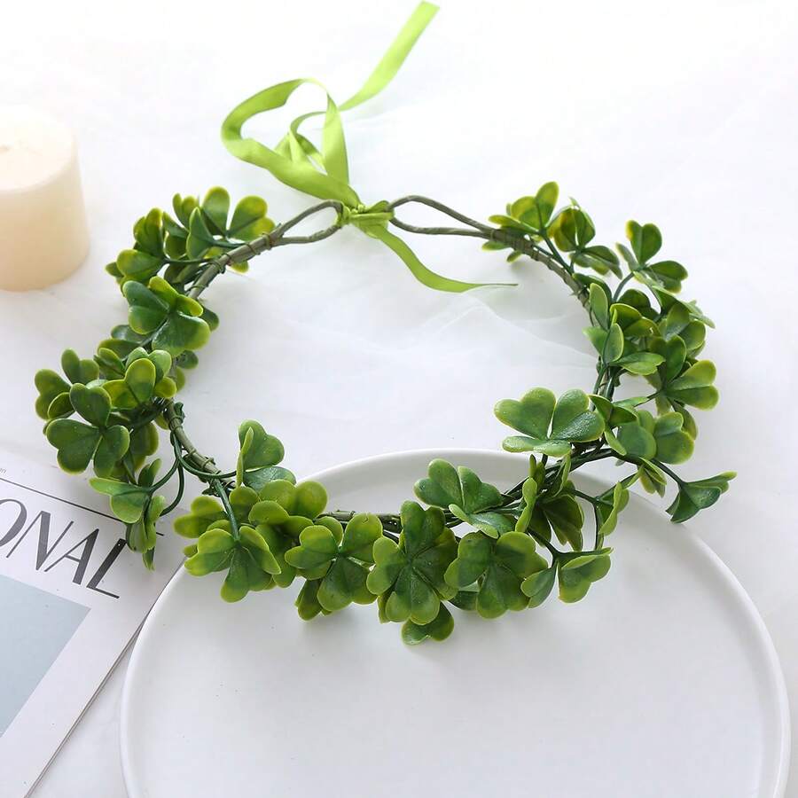 1pc St. Patrick's Day Women's Headpiece Clover Flower Headband - Mint Blue - View 1