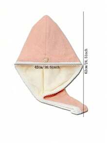 1 pieza Toalla de secado de cabello para mujer de doble capa de secado rápido y grosor, súper absorbente, envolvente de cabello para adultos y estudiantes, diadema para el hogar, gorro de ducha para decoración de baño - Multicolor - Ver 8