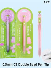 1pc Stress Relief Switch Pen - 0.5mm Smooth Writing Gel Pen With Fingertip Press, Anti-Anxiety Learning Tool, Quick-Drying Ink, Ins-Style Calligraphy Pen Suitable For Students, Relaxing Writing Assistance Tool | Fashionable Pen Body Design | Durable Plastic Pen - Black - View 17