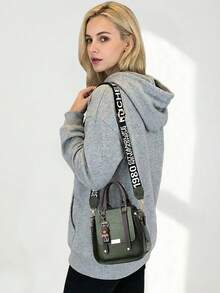 Women Fashion Handbags Top Handle Shoulder Bag Wallet Classic Vintage PU Leather Shoulder Bag Casual Crossbody Bags For Valentine's Day Use - 軍綠色 - 查看 5