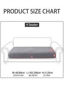 1pc Plush Velvet Sofa Slipcover, Non-Slip & Durable Stretch Sofa Cover, Machine Washable, Suitable For Living Room & Bedroom, Pet Friendly - Solid Pattern - Dark Grey - View 16