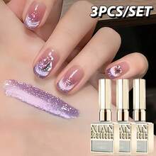 1pc/3pcs 15ml Red Glass Bead Cat Eye Gel Nail Polish, 2026 Autumn/Winter New Cherry Wine Red Cat Eye Butterfly Bottle Manicure, Valentine's Day Nail Art - Burgundy - View 12