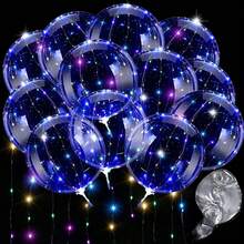 4 Uds globo Led con luz luminosa transparente Bobo globos decoración de de cumpleaños de boda globo de luz LED YZD8 - as de color blanco cálido - Ver 6