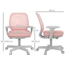 Ergonomic Swivel Office Chair, Height Adjustable, 55 X 48 X 82.5-94.5 Cm, Pink - Pink - View 3