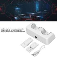 Cargador de batería para control remoto con base de carga dual y dos baterías recargables para control remoto  (blanco) - Blanco - Ver 5