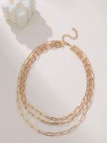 1 欧美跨境时尚金属多层项链 - 3層鏈條項鍊 - 查看 8