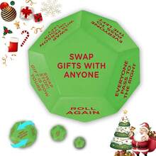 Santa Swap Gift Exchange Dice  Family Party Game Props Christmas Gift - Green - View 1