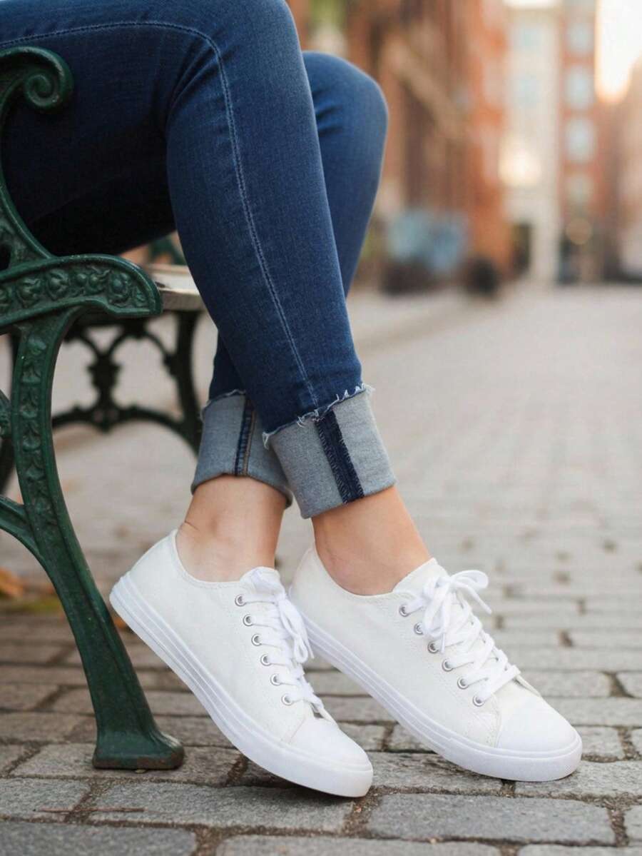 Women Canvas Shoes - White - View 1