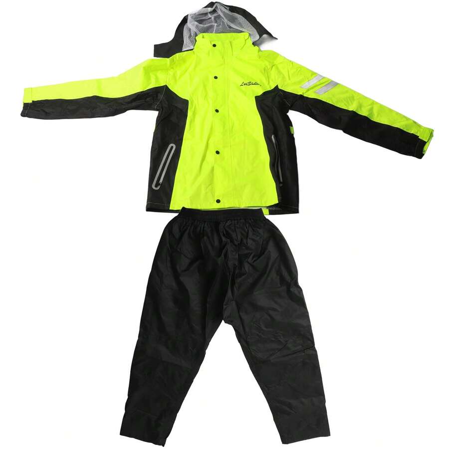 Cycle Raincoat and Pants Set for Women Men Rainproof Lightweight Reflective Motorcycle Windbreaker Jackets Pants M - A - Ver 1