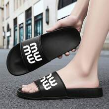 2026新款男士黑色柔软防滑拖鞋，沙滩度假休闲拖鞋 - 黑色 - 查看 1