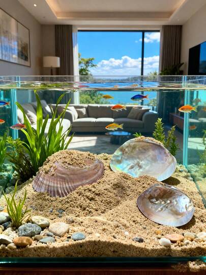 Aquarium Decorative Shells Fish Tank Ornaments Random Sizes Creative Aquarium Decor Aquarium Scenery Replacement Shells For Aquarium Hermit Crabs Home Decor Desktop Ornaments Natural Pearl Shell Jewelry Tray Vintage Elegant Decorative Tray Suitable For Vanity Tables Home Decor Accents Handmade Photography Props DIY Desktop Decor Ideal As Wedding Or Mother's Day Gifts