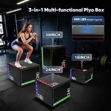 GCCSJ Jump Box Exercise,3-In-1 High Density Plyo Jump BoxHigh-Density Compressed Spongejumping Box - Waterproof PVC Leather Non-Slip Exercise Box For CrossFit, HIIT, Step Ups, Squats & Home Gym Strength Training - Valentine's Day Gift Idea(16Inch)" - Compressed Sponge-16 Inches - View 5