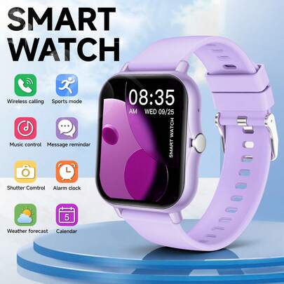 Reloj inteligente con pantalla táctil de moda, diseñado para hombres y mujeres jóvenes, así como para parejas. Admite llamadas inalámbricas, recuento de pasos, control de música y funciones de acondicionamiento físico, compatible con teléfonos Android/iOS, equipado con batería de 180mAh. Una opción de regalo ideal para Año Nuevo, San Valentín, Pascua y Navidad.