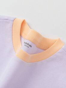 Balabala Unisex Short Sleeve T-Shirt, Classic Round Neck, Breathable Quick-Dry Fabric, Comfortable For Summer Wear - Pink Purple - View 9